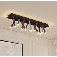 Lucande LED-taklampa Stoika, 100cm, kantig, metall