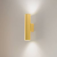 Argon Cerro vägglampa, gul, stål, Ø 6 cm, upp/ner