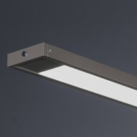 FISCHER & HONSEL LED-hänglampa Marlo, greige, längd 120 cm, CCT, touchdimmer