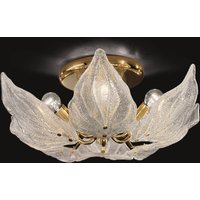 Novaresi Exclusive glass ceiling light Foglie, six-bulb