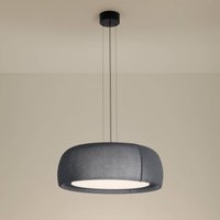 LEDS-C4 Suspension LED Gong, gris, 4.000 K, Ø 61,2 cm, tissu
