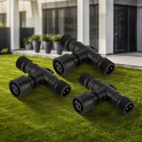 Briloner T-connector 3910035 for 12 V outdoor lights, black, set of 3