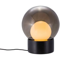 pulpo table lamp Boule Small, smoky grey/opal/black, glass