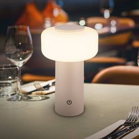 Briloner Juna LED rechargeable table lamp, beige, IP44, dimmable, 20 cm