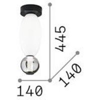 Ideallux Ideal Lux taklampa Lumiere-1, opal/grått glas, svart