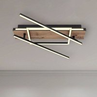 Globo Colli LED ceiling light, width 52 cm, dark wood, wood