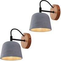 Lucande Wandleuchte Kalinda, 2er-Set, grau, Beton, E14