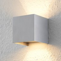 Arcchio vägglampa Zuzana, kantig, aluminiumfärgad, G9, 10 cm