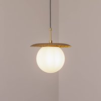 Opviq Anemon pendant light, gold-coloured, glass, Ø 30 cm, E27