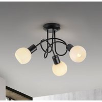 JUST LIGHT. Lampa sufitowa Loki, 3-punktowa, okrągła, czarna, żelazo