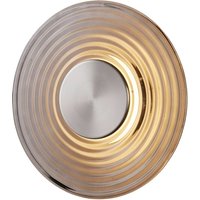 Searchlight Cleo LED wall lamp, grey/nickel-coloured, Ø 30 cm, glass