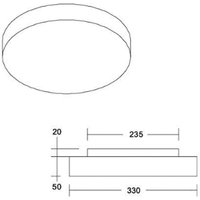 Plafonnier LED BRUMBERG Celtis Mini 3000K, gris brun foncé