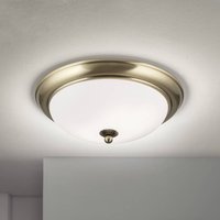 ORION Empire ceiling light, Ø 35.5 cm, antique brass, frosted opal glass