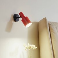 Lindby wall spotlight Ovelia, orange/black, metal, E27