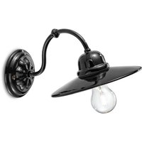 Ferroluce Applique Edoardo au style rétro, noir