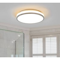 Plafonnier LED Lindby Lyss, Ø 34 cm, couleur chrome, IP44