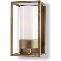 Lampa zewnętrzna Cubic³ 3365 mosiądz antyk/opal