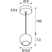 SLV pendellampa Light Eye 90, vit, Ø 9 cm, metall