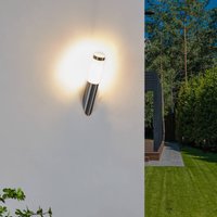 Lindby utomhusvägglampa Statius, grå, stål, 40 cm