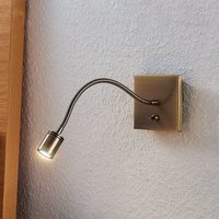 Lindby LED-vägglampa Mayar, mässing, metall, läslampa, 11cm