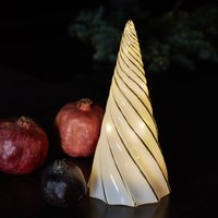 Sirius Figurine décorative LED Vilma, blanc/doré, hauteur 24 cm, verre, piles