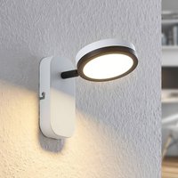 Lindby spot Vesim, blanc, à 1 lampe, hauteur 15 cm, fer