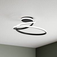 Luce Ambiente Design COASTER LED ceiling lamp, black, length 50 cm, metal, CCT