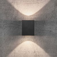 Nordlux LED utomhusvägglampa Canto Kubi 2 Seaside, svart, aluminium, 10 cm