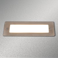 Lucande LED recessed wall light Holly, 17 cm, stainless steel