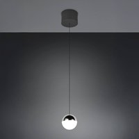 Reality Leuchten Senta LED pendant light, chrome-coloured, Ø 10 cm, 4,000 K, 1-bulb.
