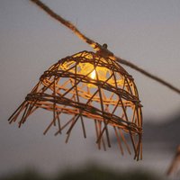 Newgarden LED-solcellsljusslinga Alma, träfärgad, PVC, IP44