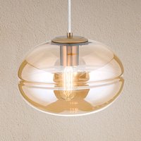 ORION Richard hanging light, brass metal, amber glass