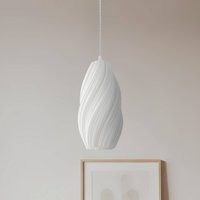 Lindby pendellampa Nuvia, Ø 15,5 cm, vit, 3D-tryck