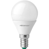 MEGAMAN LED-lampa E14 droppe 4,9W, opal, universalvit