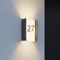 Lindby LED outdoor wall lamp Selqa, house number, anthracite, IP65