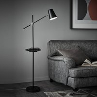 Markslöjd Linear floor lamp with USB charging station, black