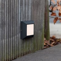 LUTEC Helena LED outdoor wall lamp, frontal 10 cm black