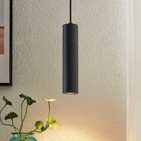 PRIOS Neliyah hanging light, round, black, 1-bulb, GU10