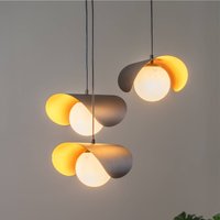 Opviq Hanging light Vatoz 6142 3-bulb rondel black opal glass