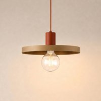 TK Lighting Sila pendant light, sand/red, metal, Ø 30 cm, E27