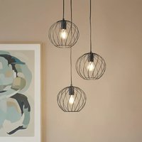 Lindby hänglampa Danika, rund, Ø 50 cm, svart, metall