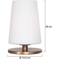 Bordlampe Ancilla, bronze, højde 26 cm, metal, glas, E27