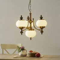 ORION Delia hanging light in antique brass, four-bulb