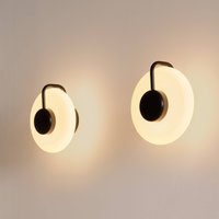 kdln Applique murale LED TRATTO, noir, Ø 27 cm, métal/verre