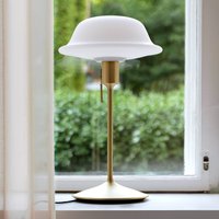 UMAGE Butler lampe à poser abat-jour en verre, pied en laiton