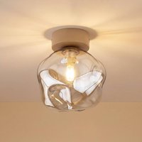TK Lighting Lava ceiling light, sand/cognac, glass, Ø 15 cm, G9