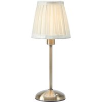 Markslöjd Anno table lamp, antique brass/white, dimmable, charging station