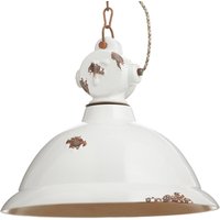 Ferroluce C1710 hanging light made of ceramic, white