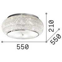 Ideallux Ideal Lux Pasha taklampa, guldfärgad, kristall, Ø 55 cm