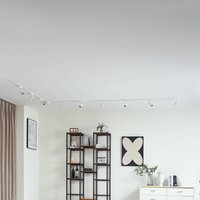 Lindby Système de lampes sur rail 48 V Lumaro, spots, à 9 lampes, blanc, Ø 4 cm, 13 cm